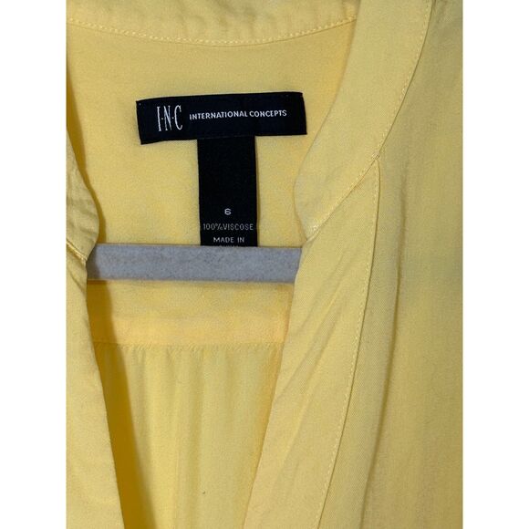 INC International Concepts Women's Sleeveless Blouse Deep V-Neck Button Up SZ S - Picture 2 of 3